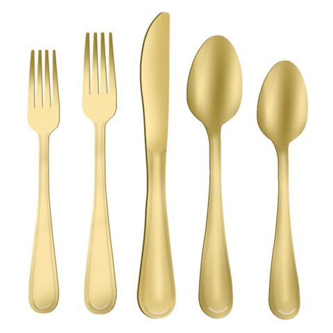 20-Piece Bayley Flatware Set, Champagne Gold, Metal, sold by At Home