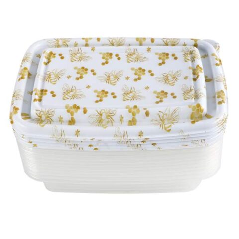 20-Piece Bee Print Rectangle Food Storage Set, Plastic, sold by At Home