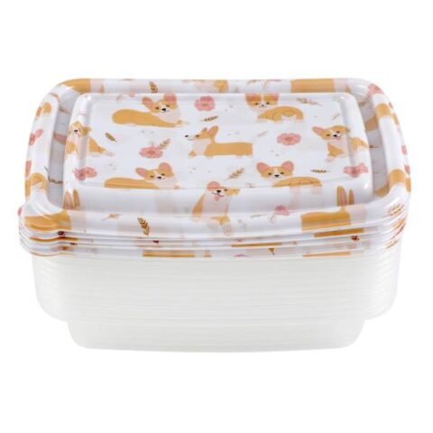 20-Piece Corgi Rectangle Food Storage Set, Plastic, sold by At Home