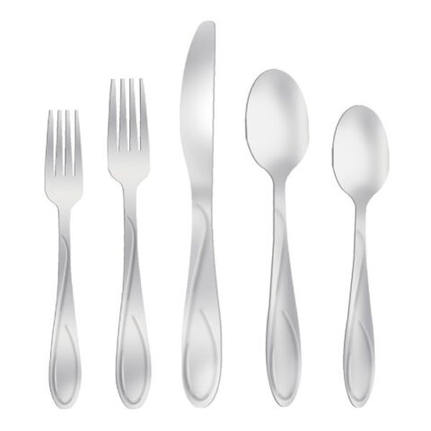 20-Piece Crawford Sand Flatware Set, Silver, Metal, sold by At Home