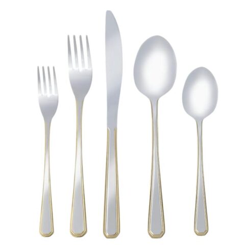 20-Piece Silver & Gold Flatware Set, Stainless Steel, sold by At Home