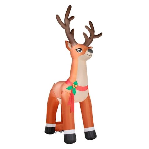 20Ft Giant Light Reindeer Inflatable, Brown, Fabric, sold by At Home