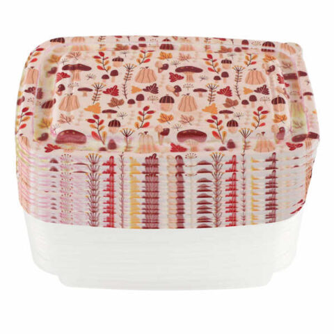 20Pc Mushroom Leaf Rectangle Food Storage Set, Plastic, sold by At Home