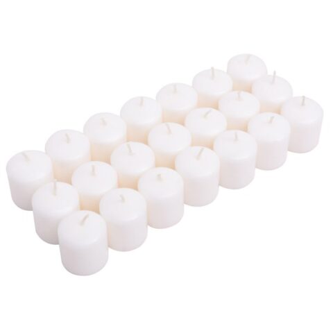 21-Pack White Unscented Votive Candles, Wax, sold by At Home