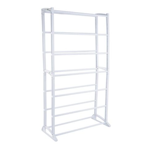 21-Pair Standing Shoe Rack, White, Plastic, sold by At Home
