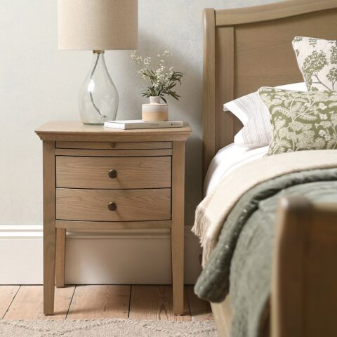 2 Drawer Bedside Table – Winchcombe Smoked Oak – The Cotswold Company