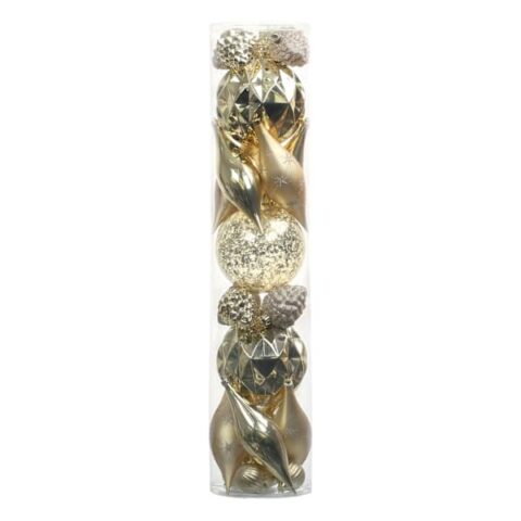 24-Count Gold Mixed Ornaments, 5.2", Plastic, sold by At Home