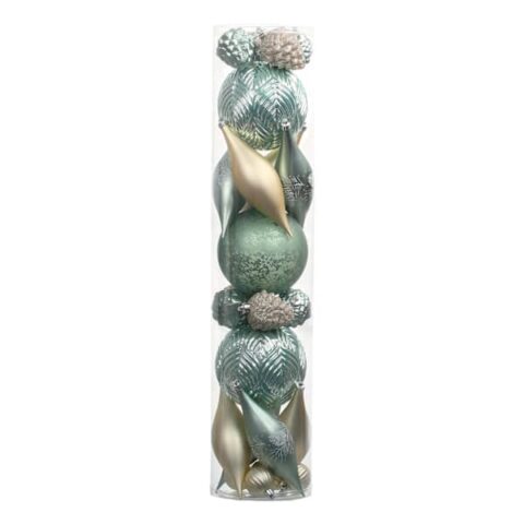 24-Count Gold & Sage Ornaments, 5.2", Green, Plastic, sold by At Home