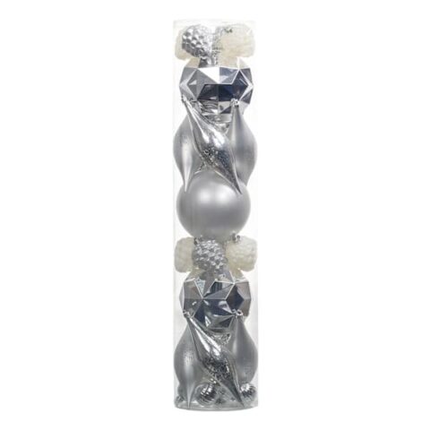 24-Count Silver & White Ornament Set, 5.2", Plastic, sold by At Home