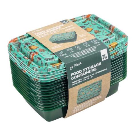 24-Piece Camping Trip Plastic Food Storage Set, Green, sold by At Home