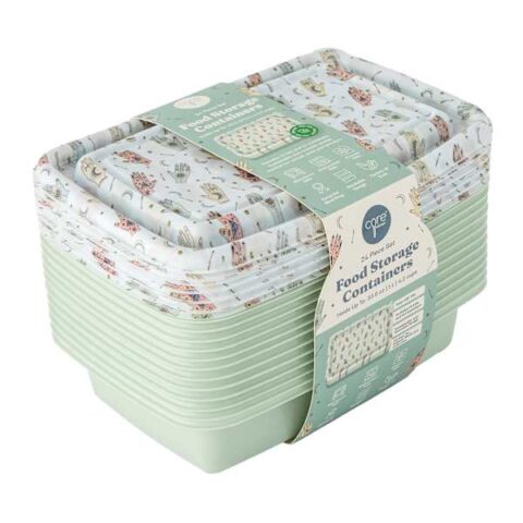 24-Piece Celestial Hands Plastic Food Storage Set, Green, sold by At Home