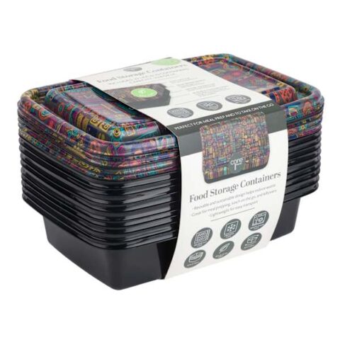 24-Piece Plastic Tribal Print Food Storage Set, Black, sold by At Home