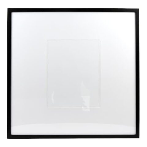 25" Black Matted To Wall Frame, Wood