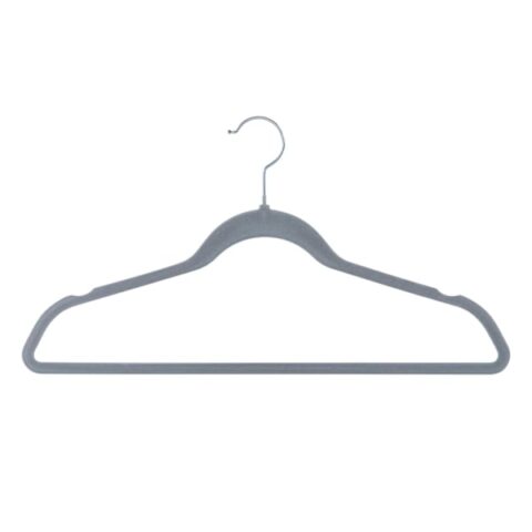 25-Pack Flocked Suit Hanger, Grey, Plastic, sold by At Home