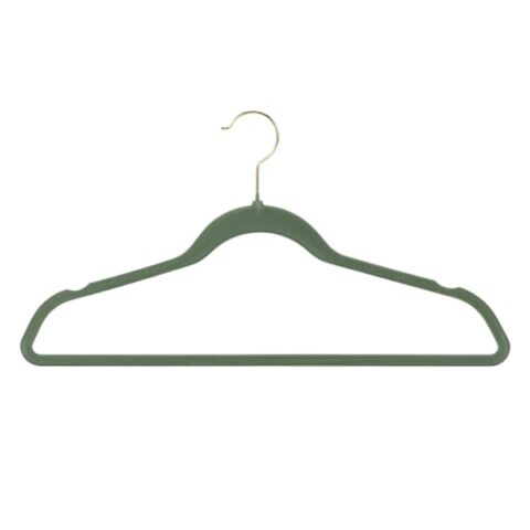 25-Pack Flocked Suit Hanger, Olive, Yellow, Plastic, sold by At Home