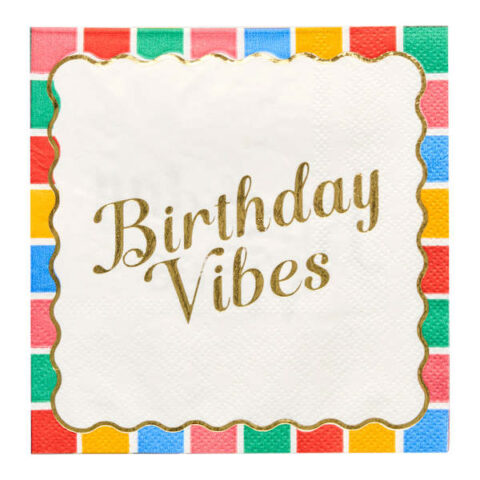 26-Pack Birthday Vibes 3-Ply Cocktail Napkins, 5", Paper, sold by At Home