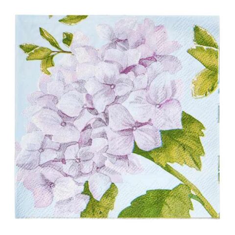 26-Pack Blue Hydrangea Cocktail Napkins, 5", Paper, sold by At Home