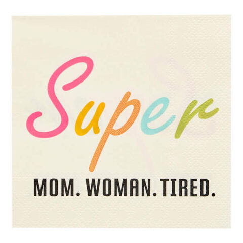 26-Pack Super Mom 3-Ply Cocktail Napkins, 4.9", Paper, sold by At Home