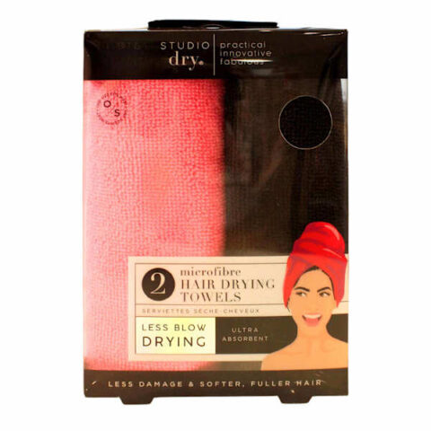 2Pack Hair Turban Black And Pink, Fabric, sold by At Home