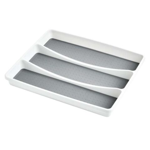 3-Compartment Cutlery Organizer, White, Plastic, sold by At Home
