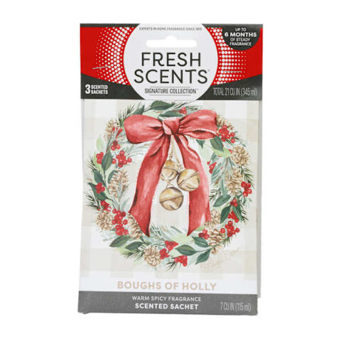 3-Count Boughs Of Holly Scented Sachets, Paper, sold by At Home