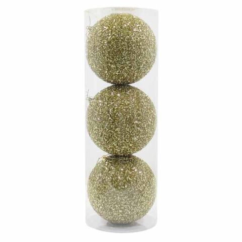 3-Count Gold Tinsel Ornaments, 6", Plastic, sold by At Home