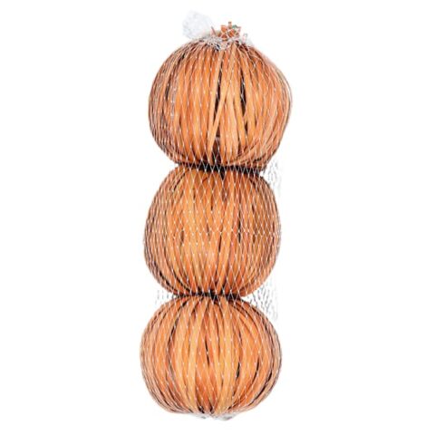 3-Count Orange Seagrass Pumpkins, 5", sold by At Home