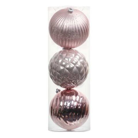 3-Count Pink Decorated Ornament, 7.9", Plastic, sold by At Home