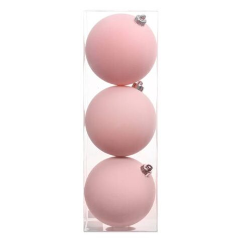 3-Count Pink Flocked Ornaments, 5.9", Plastic, sold by At Home