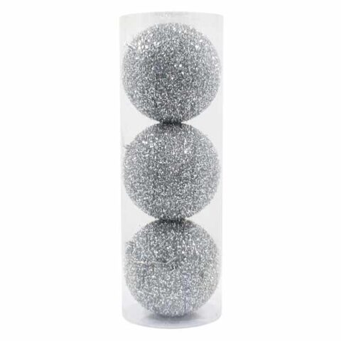 3-Count Silver Tinsel Ornaments, 6", Plastic, sold by At Home