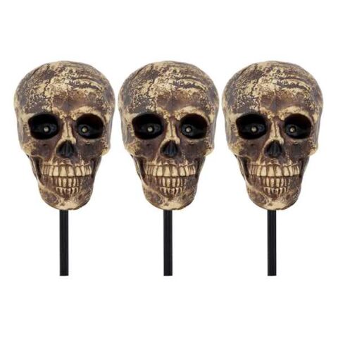 3-Count Skull Pathway Lights, Neutral, Plastic, sold by At Home