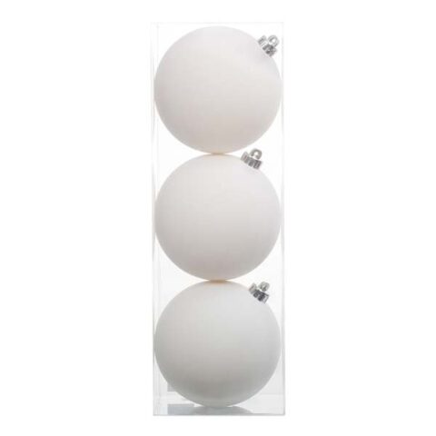 3-Count White Flocked Ornaments, 5.9", Plastic, sold by At Home