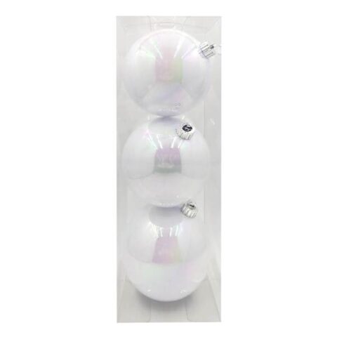 3-Count White Iridescent Ornaments, 150Mm, Plastic, sold by At Home