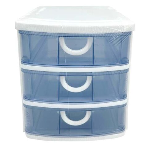 3-Drawer Mini Organizer, Blue, Plastic, sold by At Home