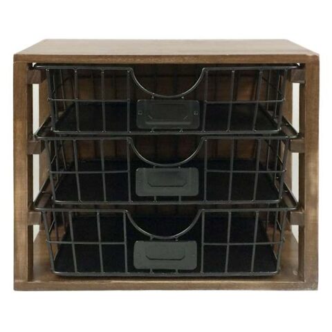 3-Drawer Rectangle Desk Organizer, Black, Metal, sold by At Home