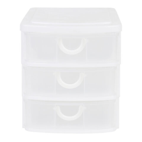 3-Drawer White & Clear Mini Storage Organizer, Plastic, sold by At Home