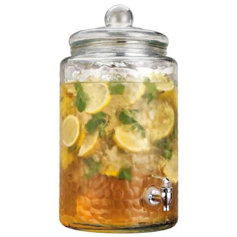 3-Gallon Hammered Beverage Dispenser, Clear, Glass, sold by At Home