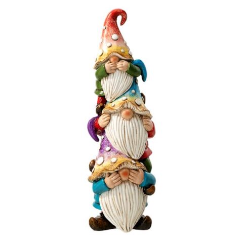 3-Gnomes Stacked Outdoor Garden Statue, 12", Resin, sold by At Home