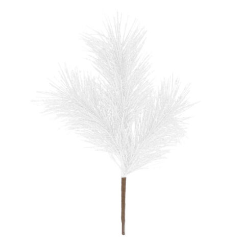 3-Head White Glittered Pine Pick, 11", Plastic, sold by At Home