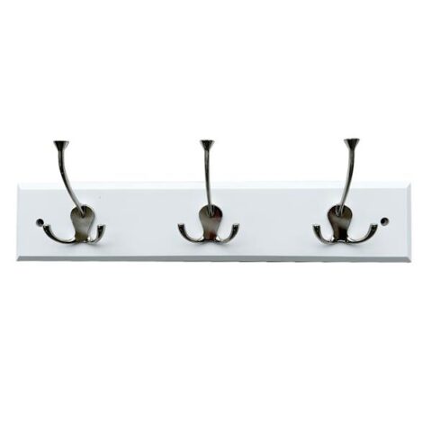 3-Hook Triple Wall Hanger, White, Wood, sold by At Home