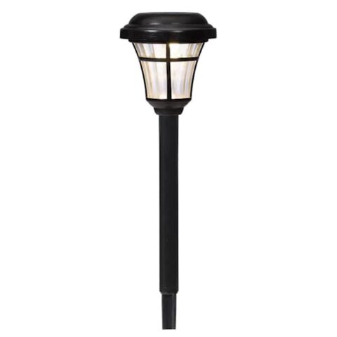 3-Lumen Solar Black Caged Pathway Light, Plastic, sold by At Home