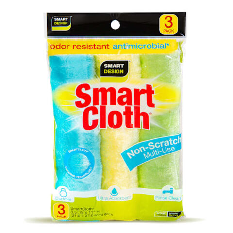 3-Pack Antibacterial Smartcloth, Yellow, Microfiber, sold by At Home