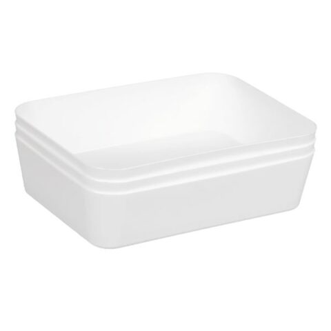 3-Pack Drawer Organizer, White, Plastic, sold by At Home