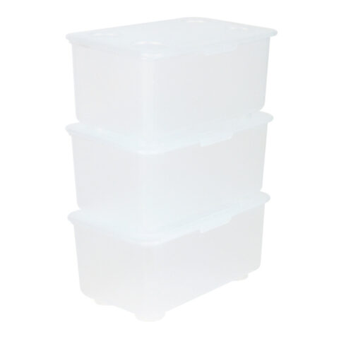 3-Pack Mini Stacking Storage Box, Clear, Plastic, sold by At Home