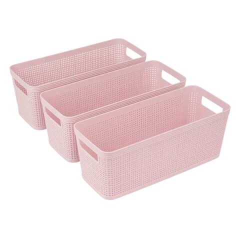 3-Pack Pink Wheat Straw Basket Set, Large, Polypropylene, sold by At Home