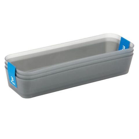 3-Pack Rectangle Drawer Organizer, Grey, Plastic, sold by At Home