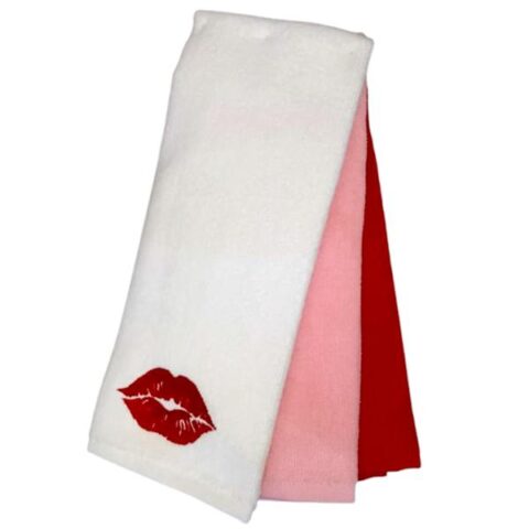 3-Pack Red & Pink Kisses Hand Towel Set, Cotton, sold by At Home