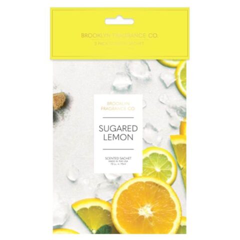 3-Pack Sugared Lemon Scented Sachets, Yellow, Paper, sold by At Home