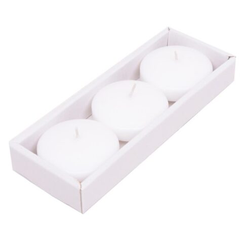 3-Pack Unscented Floating Overdip Candles, White, Wax, sold by At Home
