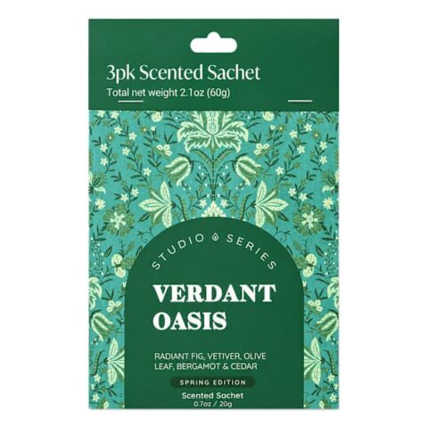 3-Pack Verdant Oasis Scented Sachets, Green, Paper, sold by At Home